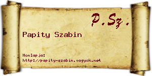 Papity Szabin névjegykártya
